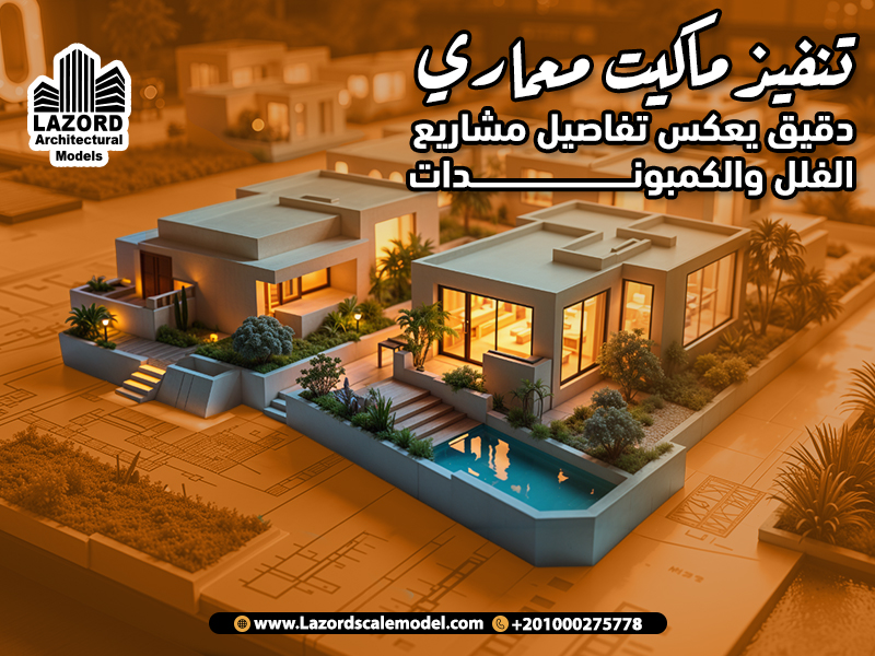 تنفيذ ماكيت معماري دقيق يعكس تفاصيل مشاريع الفلل والكمبوندات